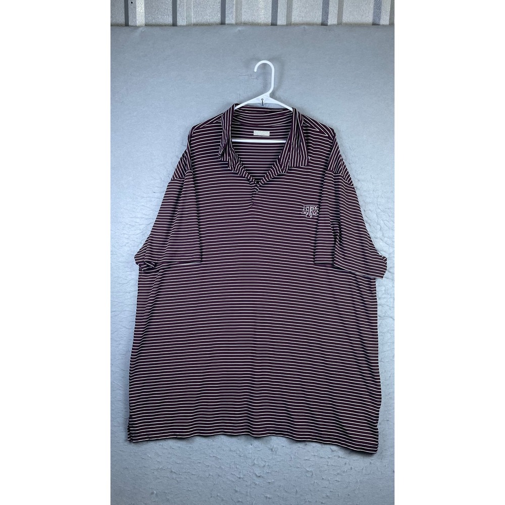Collegiate Outfitters Polo Mens 3XL Maroon Excellent Texas A&M Aggies Striped